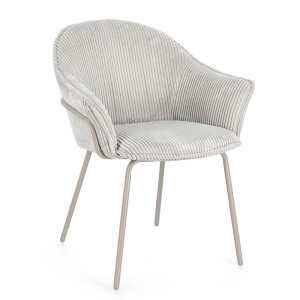 Scaun dining gri deschis din textil Cassidy Bizzotto