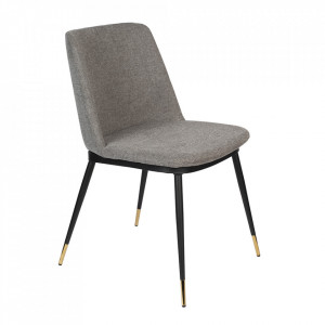 Scaun dining gri deschis/negru din textil Lionel Quiet Object