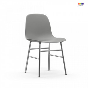 Scaun dining gri din polipropilena si metal Form Chrome Normann Copenhagen