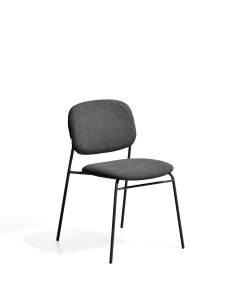Scaun dining gri din textil Meli Chenille Stackable Kave Home