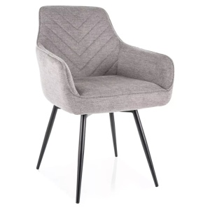 Scaun dining gri din textil Servio The Home Collection