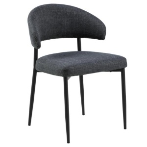 Scaun dining gri inchis/negru din textil Edina Actona Company