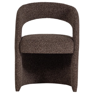 Scaun dining maro inchis din textil Lanor Boucle Woood