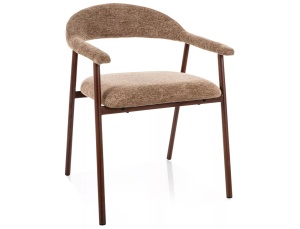 Scaun dining maro latte/maro inchis din textil Lagos The Home Collection