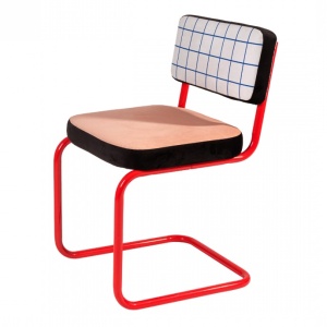 Scaun dining multicolor din textil Superfurniture Grid Seletti