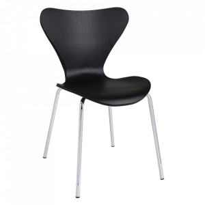 Scaun dining negru din metal Tessa Bizzotto