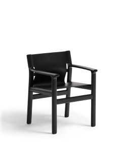 Scaun dining negru din piele ecologica Jan Kave Home