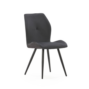 Scaun dining negru din textil Adaya The Home Collection
