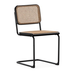 Scaun dining negru/maro din metal Barney Thai Natura