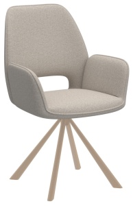 Scaun dining rotativ bej din textil Graham Apia Quiet Object