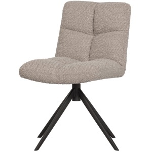 Scaun dining rotativ bej nisipiu din textil Vinny Woood