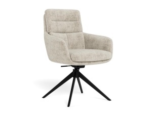 Scaun dining rotativ crem din textil Roger Quiet Object