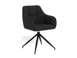 Scaun dining rotativ din textil gri inchis Brenda Basel Quiet Object