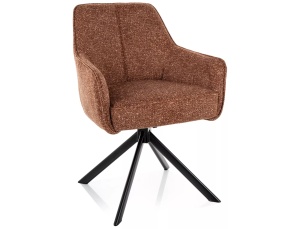 Scaun dining rotativ maro camel din textil Notti The Home Collection