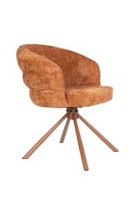 Scaun dining rotativ portocaliu din textil Marjolein Quiet Object