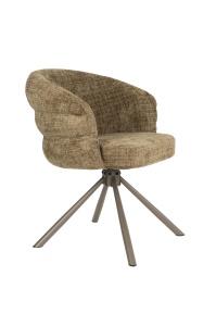Scaun dining rotativ verde din textil Marjolein Quiet Object