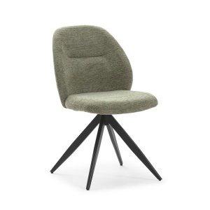 Scaun dining rotativ verde din textil Tamara The Home Collection