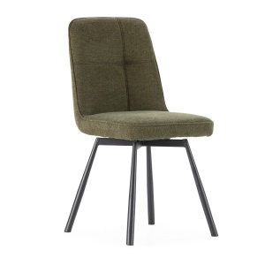 Scaun dining rotativ verde/negru din textil Tirsa The Home Collection