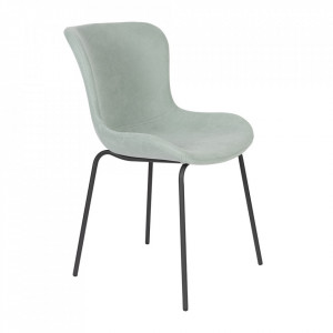 Scaun dining verde deschis din textil Junzo Quiet Object