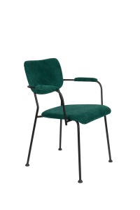 Scaun dining verde din textil Benson Zuiver