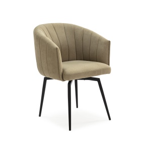 Scaun dining verde din textil Enka The Home Collection