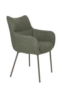 Scaun dining verde din textil Jacques Arms The Home Collection