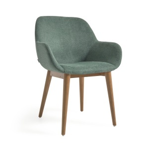 Scaun dining verde/maro din textil Konna FR Kave Home