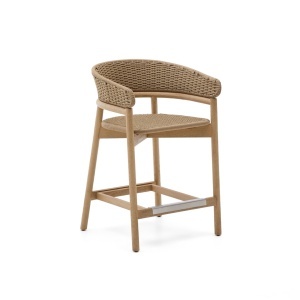 Scaun exterior bar bej din lemn Arinella Kave Home