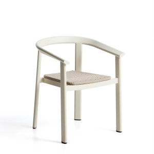 Scaun exterior dining ecru din metal Erice Kave Home