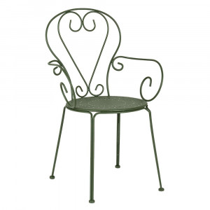 Scaun exterior dining verde din metal Etienne Bizzotto