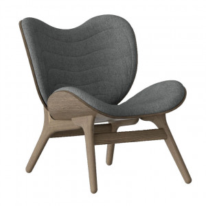 Scaun lounge gri/maro inchis din poliester si lemn A Conversation Piece Umage