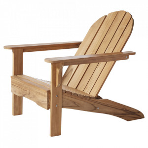 Scaun lounge pentru exterior maro din lemn de tec Adirondack Cinas