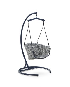 Scaun suspendat cu suport albastru din metal Saliga Kave Home