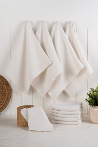 Set 10 prosoape de bucatarie ecru din fibre 43x76 cm Eloise The Home Collection