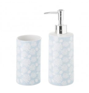 Set 2 accesorii baie din ceramica Monstera Blue The Home Collection