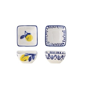 Set 2 boluri albastre din ceramica 4x8 cm Maxima Creative Collection