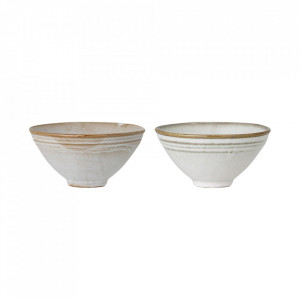 Set 2 boluri albe din ceramica 300 ml Masami Bloomingville