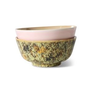 Set 2 boluri pentru ramen multicolore din ceramica 19 cm 70s Ascend HKliving