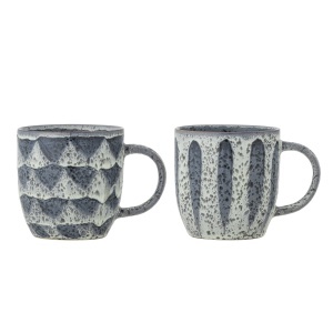 Set 2 cani gri din ceramica 350 ml Ramie Creative Collection