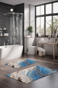 Set 2 covorase de baie multicolore din fibre sintetice CT-5020 The Home Collection