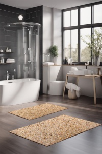 Set 2 covorase de baie multicolore din fibre sintetice CT-5173 The Home Collection