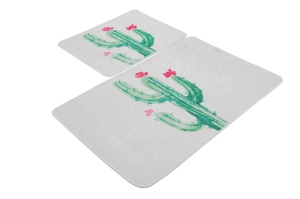 Set 2 covorase de baie multicolore din fibre sintetice Fiore The Home Collection