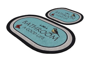 Set 2 covorase de baie multicolore din fibre sintetice Molla The Home Collection
