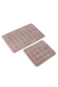 Set 2 covorase de baie roz din fibre sintetice Kareli The Home Collection