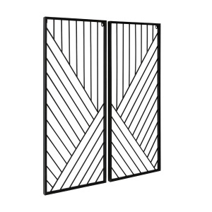 Set 2 decoratiuni de perete negre din metal Grid Thai Natura