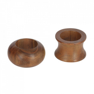 Set 2 inele pentru servetele maro din lemn de mahon Tamer Kave Home