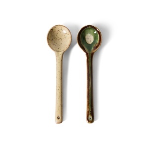 Set 2 linguri pentru servire multicolore din ceramica 70s ceramics Hills HKliving