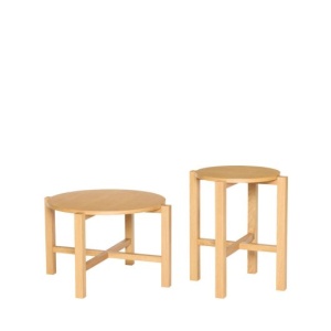 Set 2 mese de cafea maro din lemn Four Hubsch