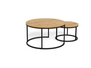 Set 2 mese de cafea maro/negre din metal Spiro Style Quiet Object