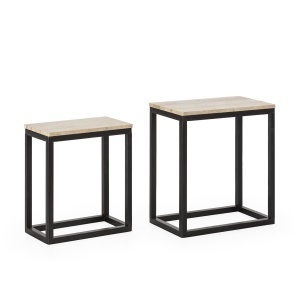 Set 2 mese laterale negre/maro din piatra Kobe Art Thai Natura